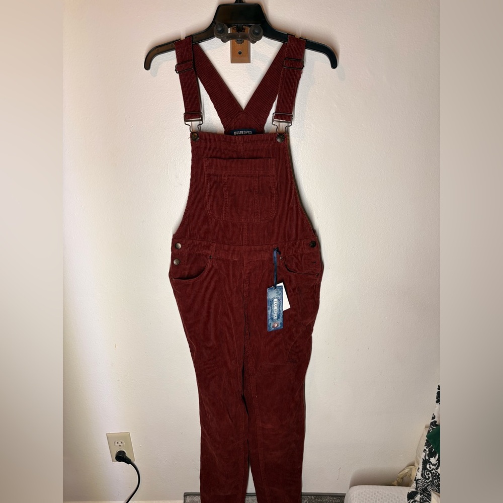 Blue Spice Women's Burgundy Corduroy Overalls